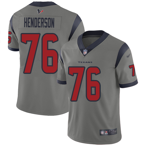 Houston Texans Limited Gray Men Seantrel Henderson Jersey NFL Football #76 Inverted Legend